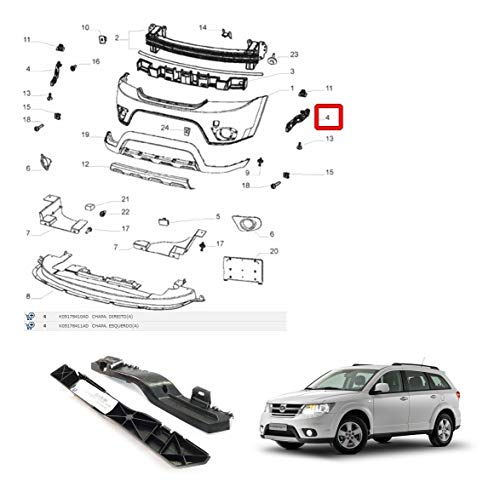 Par Guia Suporte Parachoque Dianteiro Journey 2008 a 2018 Freemont 2012 a 2015 Novo Original Fiat