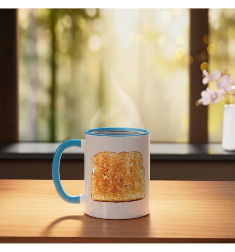 Taza de cerámica divertida azul/blanco 11oz miniatura 3