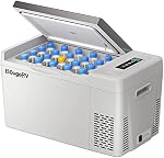BougeRV 12 Volt Refrigerator 12V Car Fridge 23 Quart(22L) Freezer Compressor Cooler 12/24V DC 110~240 Volt AC for Truck Van RV SUV Travel Road Trips Tailgating -8℉~50℉(Grey)