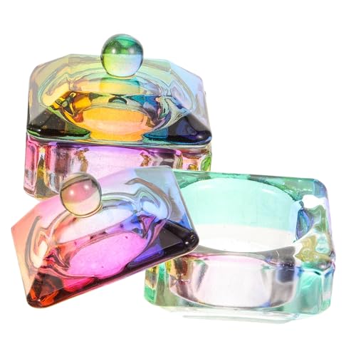 Ipetboom 2 piezas cuencos de uñas de cristal para pedicura miniatura 1