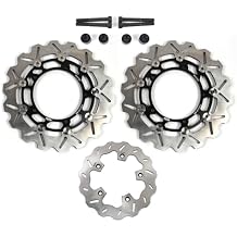 Oversize Floating Front Rear Brake Discs Rotors for Yamaha XP T-MAX 530 ABS 2012-2018, XP T-MAX DX 530 ABS 2017-2019, XP T-MAX IRON MAX 530 ABS 2016, Motorcycle Replacement Accessories Black