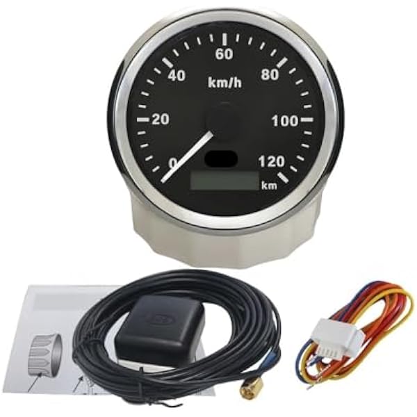 Car Motorcycle Boat Universal 85mm GPS Speedometer Gauge 0-120KM/H 0-200KM/H with Red and Yellow Backlight(120KBS)
