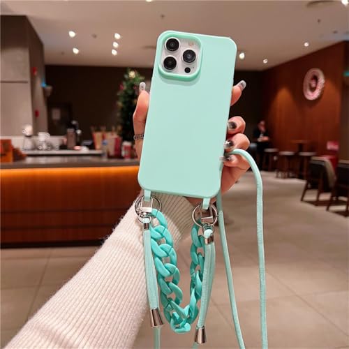 Coque iPhone 12 collier lanière réglable en silicone TPU souple protection antichoc élégante
