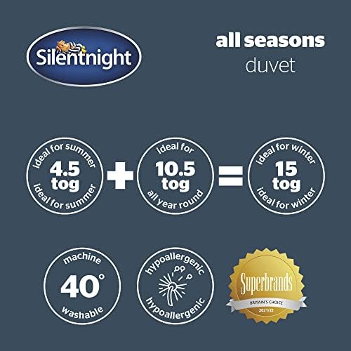 Silentnight All Seasons King Duvet  3 in 1 Duvet with 4.5 Tog and 10.5 Tog Quilts Which Combine to Create a 15 Tog Duvet  Ideal for Spring, Summer, Autumn, and Winter  King