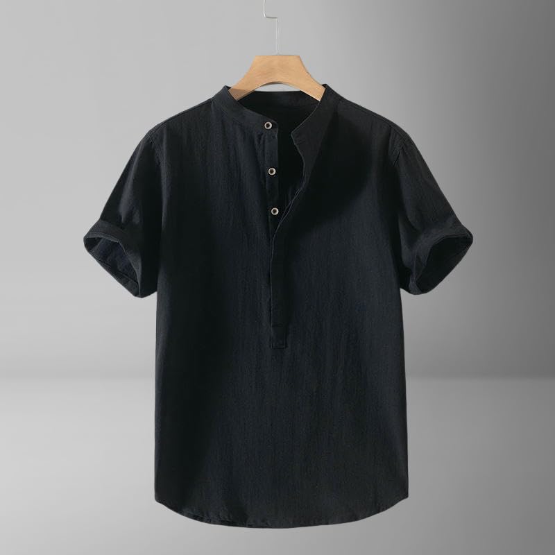 Chemise été lin et coton homme style chinois unie