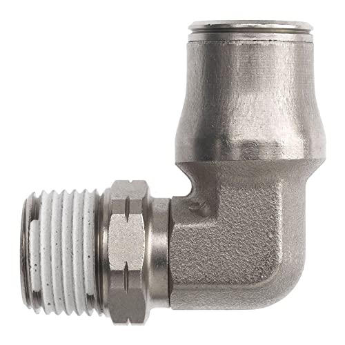 Brennan PCNB2501-04-02 Nickel-Plated Brass Push-to-Connect Tube Fitting, 90 Degree Elbow, 1/4