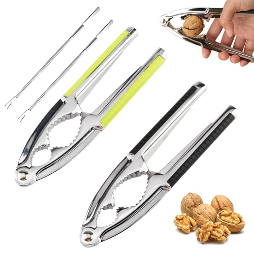 Vaskula 4 Teiliges Set Nussknacker Rutschfester Griff Walnussknacker Robust Nußknacker Langlebig Haselnussknacker mit Werkzeuge Nutcracker für Pecan Walnut Haselnüsse mit Schale Paranüsse