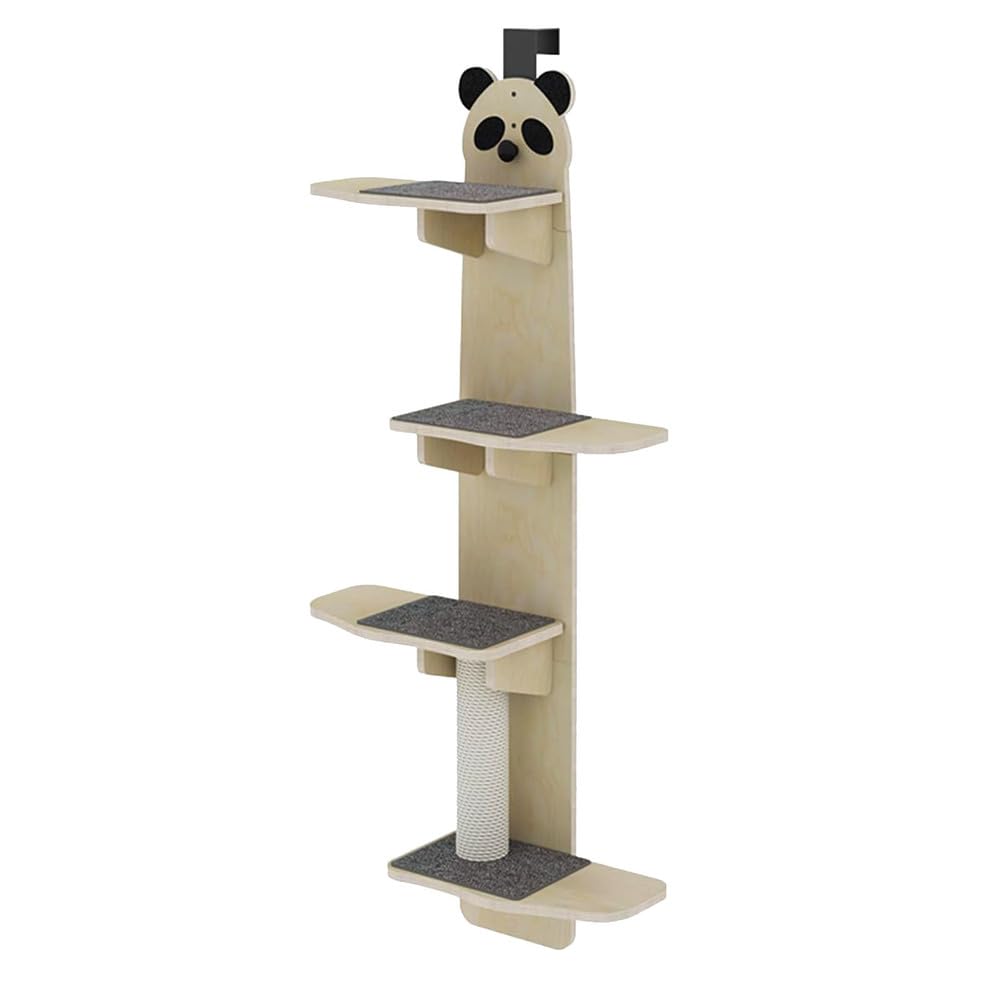 Mur d'escalade pour chat sur porte de salon pour stimuler l'activité de votre félin en intérieur