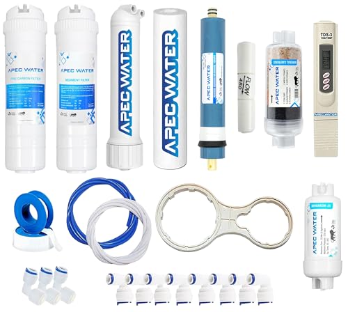 Image of Apec Water Ro Water Purifier Service kit 100 GPD Membrane & Filter for All Type of Water Purifier (Ro Membrane Inline+Tds Meter+Uf+Mineral+Housing) and Connectors