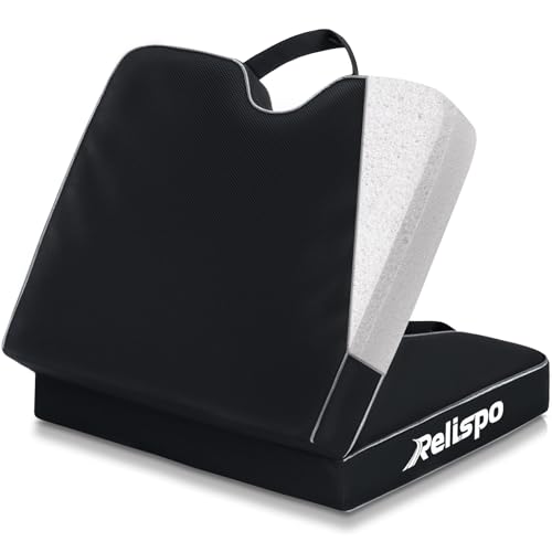 Relispo 3-in-1 Stadium Seat Cushion, Premium Memory Foam & High-Density Foam Bleacher Cushion, Anti-Slip Waterproof Portable Stadium Cushion for Bleachers, Sports Events, Camping (1 Pack)
