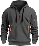 Rela Bota Men's Fashion Hoodies Fleece Sweatshirts Lightweight Stitching Color Zipper Pullover
