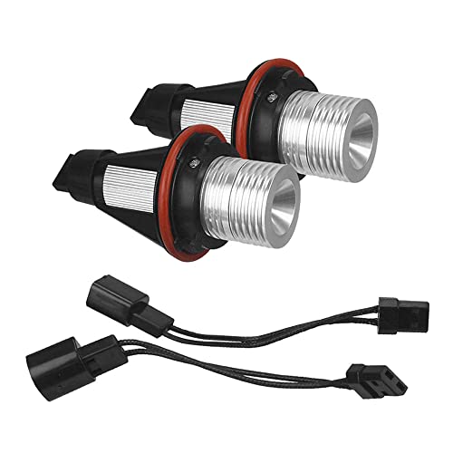 ePathChina 2pcs Error Free LED Angel Eyes Marker Lights Bulbs Compatible for BMW E39 E53 E60 E61 E63 E64 E65 E66 E87 525i 530i xi 545i M5 (White)