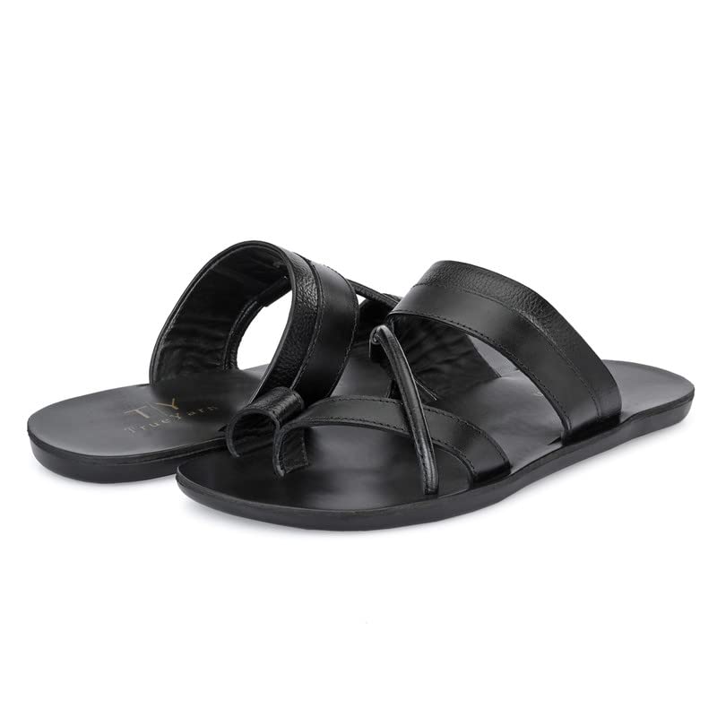 Image of Men's Original Leather Slippers | Thong Slippers For Men | Stylish & Trendy | Double Toned | Durable | Casual