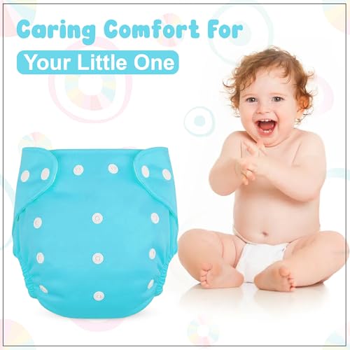 Image of GLUN Reusable Baby Cloth Diapers Combo, Pack of 2 Shiny Blue Colour Comfort & Protection, Leakproof & High Absorption