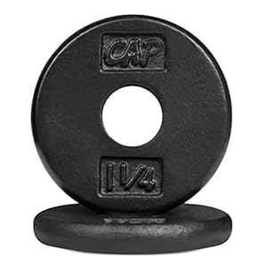 CAPHAUS Black Standard Solid Cast Iron Weight Plates 1-inch Center Hole for Standard Barbell & Dumbbell Handles in 1.25…