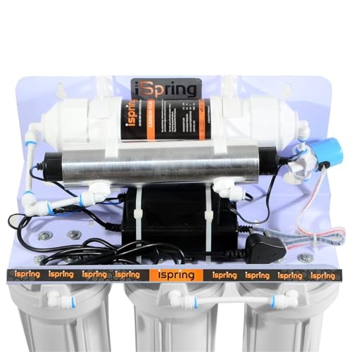 Image of iSpring 5 Stage UV Sterilizer Water Purifier | Open Design | Compact Wall-Mount and under sink | NO RO, NO Booster Pump, No Taste Change | Suitable only for Municipal Water with TDS <200PPM (35L)