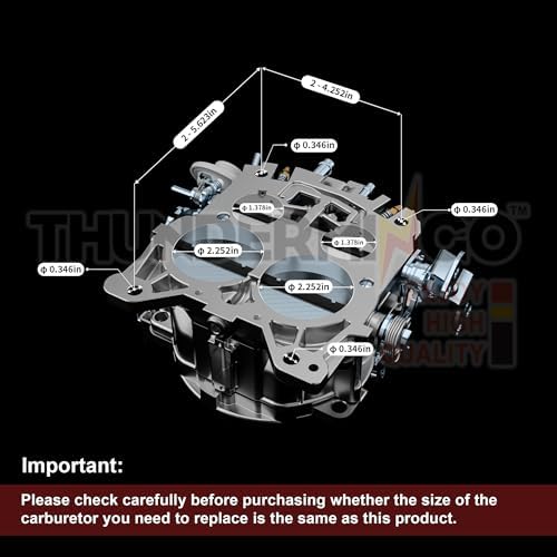 4 Barrel Carburetor fits for Rochester Quadrajet Carburetor Chevy 350 454 327 427 V8 Engines GMC Trucks 1966-1973 big small block 4BBL Carb 1901R 4MV Corvettes 1975-1979 Divorced Choke 650CFM 750CFM Detail