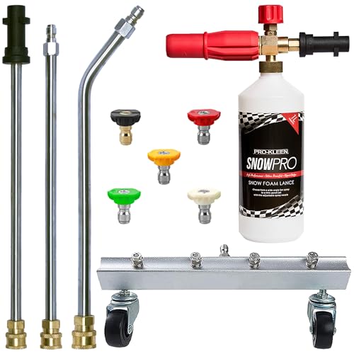 Pro-Kleen Chassis Underbody Undercarriage Cleaner and Snow Foam Lance Compatible with Karcher K Pressure Washers with 5 Spray Jet Adaptors