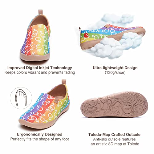 Image of UIN Women's Artistic Slip-On Shoes Vibrant Floral Casual Loafers Lightweight Comfortable Travel Footwear