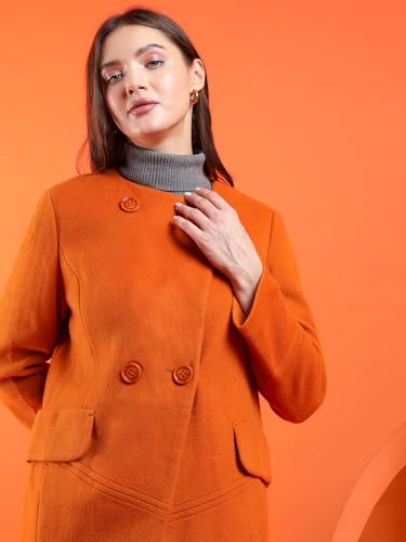 Image of KOTTY Womens Cotton Blend Standard Length Elegant Style Coat - Classic Style with Modern Detailing