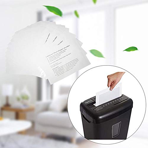 Persistence Lot de 12 feuilles lubrifiantes pour déchiqueteuse de papier portable