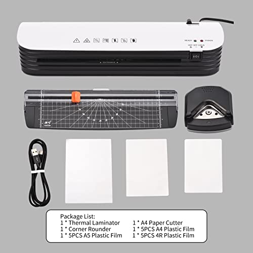 lifcasual Máquina laminadora laminadora térmica de mesa A4 com cortador de papel de laminação Cortad