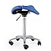 Stołek piękności na kółkach Okrągłe krzesło hydrauliczne stołek z podnoszeniem gazu obrotowy stołek regulowany stołek roboczy (Color : Blu)