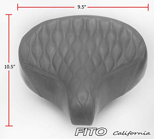 Fito Oversize 10.5" X 9.5" Synthetic Leather Retro Beach Cruiser Comfort Bike Seat Saddle (Gw-Brown) #TOP4