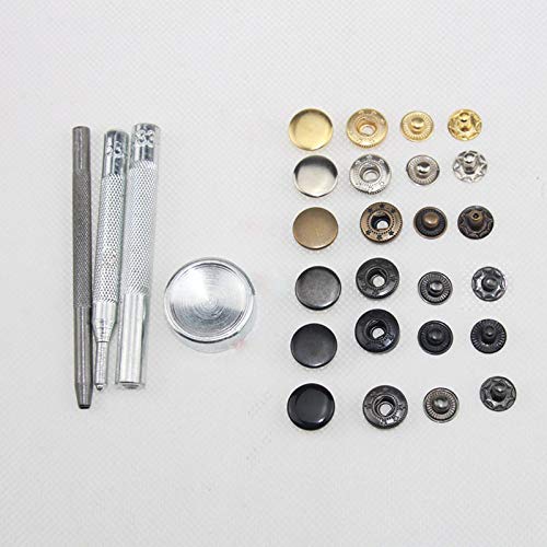 Sewing Snap, 50pcs Metal Snap Tool Metal Heavy Duty Snap for with Fixing Tools Kit Shoes, Hats, Belts, Jeans, Leather Craft（10mm）