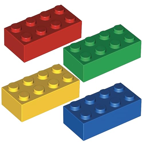 Minizfigs 2x4 Classic Building Bricks - 300 Pieces - Creative Building Toy Set for Kids, Boys or Girls 100% Compatible with All Major Brands Ages 3 and Up (Red/Blue/Green/Yellow, 300)