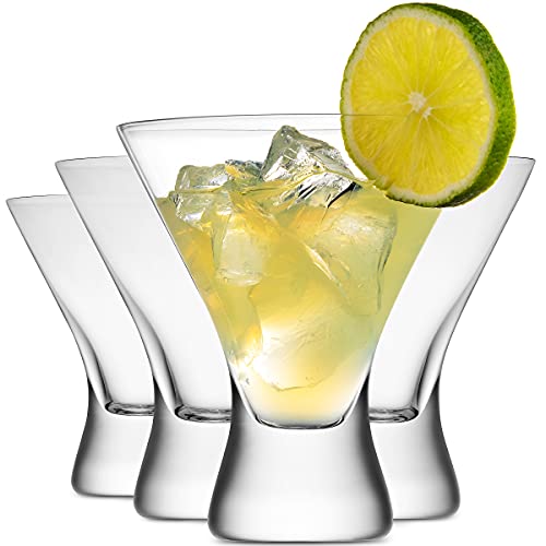 Premium Cocktail Glasses 8-Ounces Martini Glasses with Crystal Clear Base [4 PACK] Elegant Glasses for Cocktails, Martini Party Glasses, Cosmopolitan Glasses for Manhattan, Brandy, Margarita, etc.