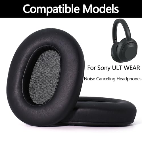 Almohadillas para Auriculares Sony ULT WEAR WH-ULT900N - Negro | Cuero Proteico con Espuma de Memoria, Cubiertas de Almohadilla para Orejas, Piezas de Repuesto para Auriculares Over-Ear con Cancelación de Ruido miniatura 2