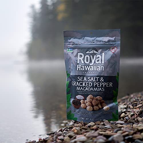 Royal Hawaiian Orchards Sea Salt & Cracked Pepper Macadamia Nuts, Gluten-Free, Vegan, Non-Gmo, Kosher - 4 Oz (Pack Of 1) #TOP5