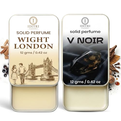 Image of Solid Perfume |wight london&V Noir Alcohol Free Wax Perfume Balm, Long Lasting | Pocket Tin 12g, Pack Of 2| Non Greasy Smooth Glide, Travel Friendly Unisex Gifts He Or Her