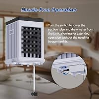 3-In-1 LuftküHlventilator & Luftbefeuchter, 60 Cm Tragbarer LuftküHler, 15l Wassertank, 3 Geschwindigkeiten & 3 Modi, Super Energiesparend, Digitale Anzeige, 7,5h Timer, Mit 4 Rollen & Griff – Ansicht 2