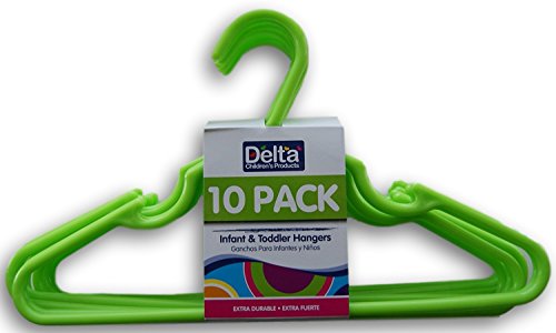 Delta 10 Pack Infant & Toddler Hangers (Lime Green)