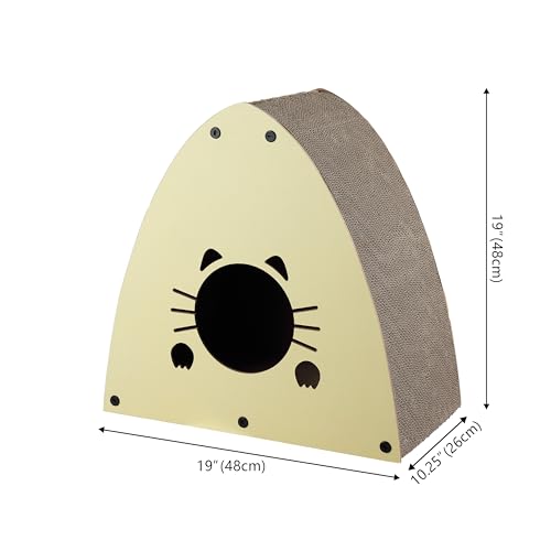 THE LICKER STORE CSR1006A Koko arranhador moderno de papelão triangular de 48 cm com erva-dos-gatos,