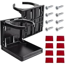 BFXM 2PCS Boat Cup Holder, Adjustable Folding Drink Holder, Universal Cup Holders for Car, Truck, RV, Boat, Caravans, Drink Holder for Mugs, Bottles, Cans, with Screws and Tapes