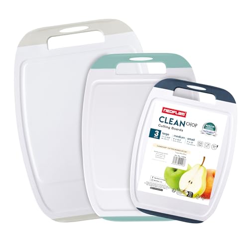 NEOFLAM® Biju – Schneidebrett Set 3tlg., antibakteriell, rutschfest