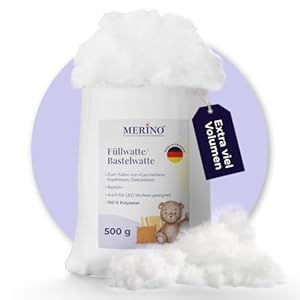 Merino Füllwatte 500g Beutel für Kuscheltiere