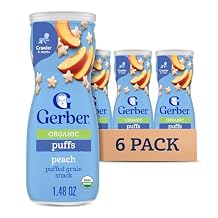 Gerber Baby Snacks, Organic Puffs, Peach, Baby Food, 1.48 Ounce