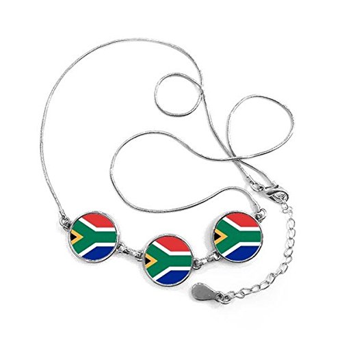 Drapeau Afrique du Sud collier pendentif rond symbole pays motif national