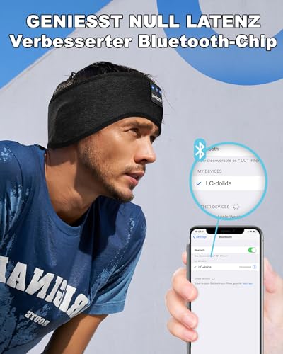 Schlafkopfhörer LC-Dolida Bluetooth Stirnband mit individueller Passform