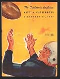Navy Midshipmen vs California Bears NCAA Football Game Program 9/27/1947-California Memorial Stadium-FN