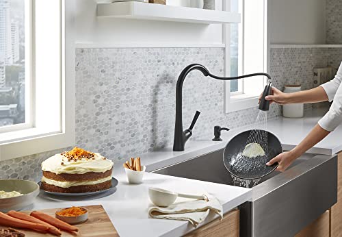 Kohler R77748-Sd-Bl Malleco Touchless Pull Down Kitchen Sink Faucet With Soap/Lotion Dispenser In Matte Black #TOP5
