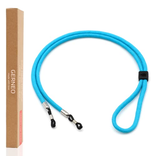 GERNEO® – El original – Florencia – Correa premium para gafas de sol y gafas de lectura con soportes plateados – Ajustable con cable y logotipo, Just Breathe, Talla única