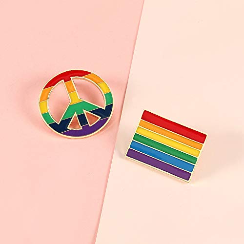 Image of Tinsow Pride Gay Rainbow Flag Lapel Pins Enamel LGBT Lapel Pins Rainbow Brooch Decoration for Clothes and Bags