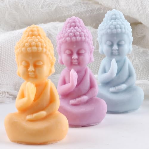 XIAOSHUI Buddha Candle Silicone Mold Buddha Candle Molds Buddha Silicone Molds for Candle Making Candle Home Decoration Aromatherapy Gypsum Candles