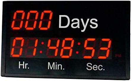 BTBSIGN Large LED Wall Clock Count Down/Up Special Event Day with Wireless Remote 2.3inch 9Digits