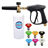 SZSXHX S300 Foam Cannon Gun 3000 PSI High Pressure Washer Foam Wash Gun Car Washer Gun with 7 nozzles